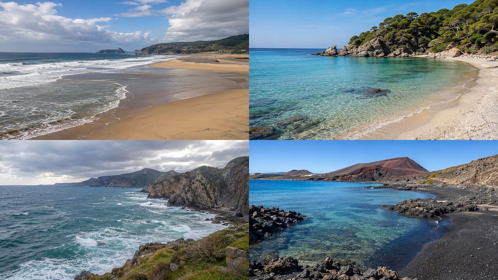 Comparativa visual de costas del Atlántico, Mediterráneo, Cantábrico y Canarias