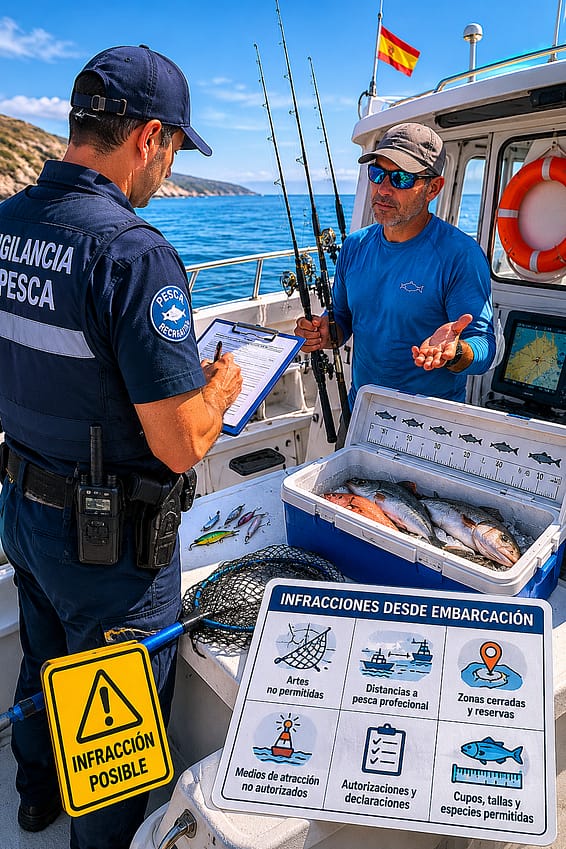 multa en pesca recreativa desde embarcación