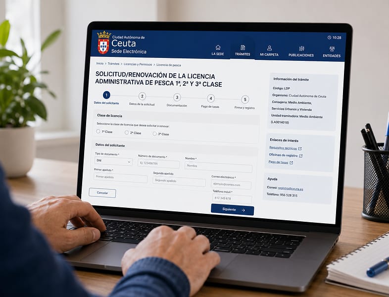 Trámite online de la licencia de pesca recreativa en Ceuta