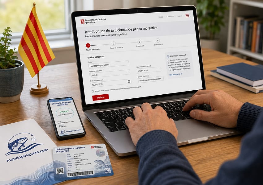 Trámite online para solicitar la licencia de pesca marítima recreativa en Cataluña
